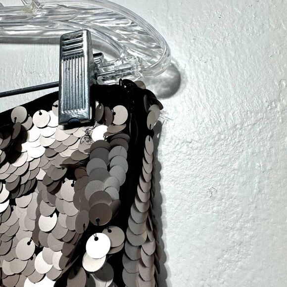 Zara Skirt Sequin All Over Rosegold Y2K Blogger Party Disco Womens sz Medium - Picture 4 of 6